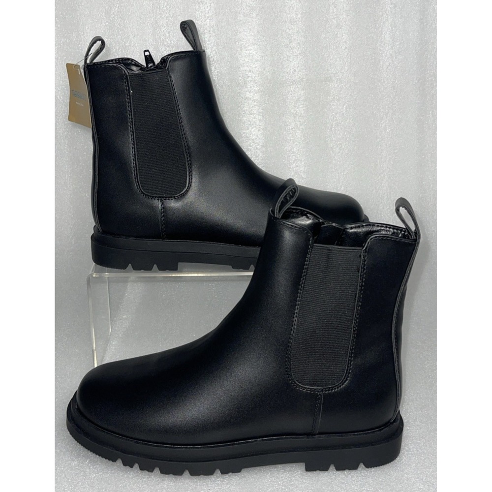 Thereabouts Willow Black Flat Heel Boots  with Side Zipper Big Girls Size‎ 4 NEW